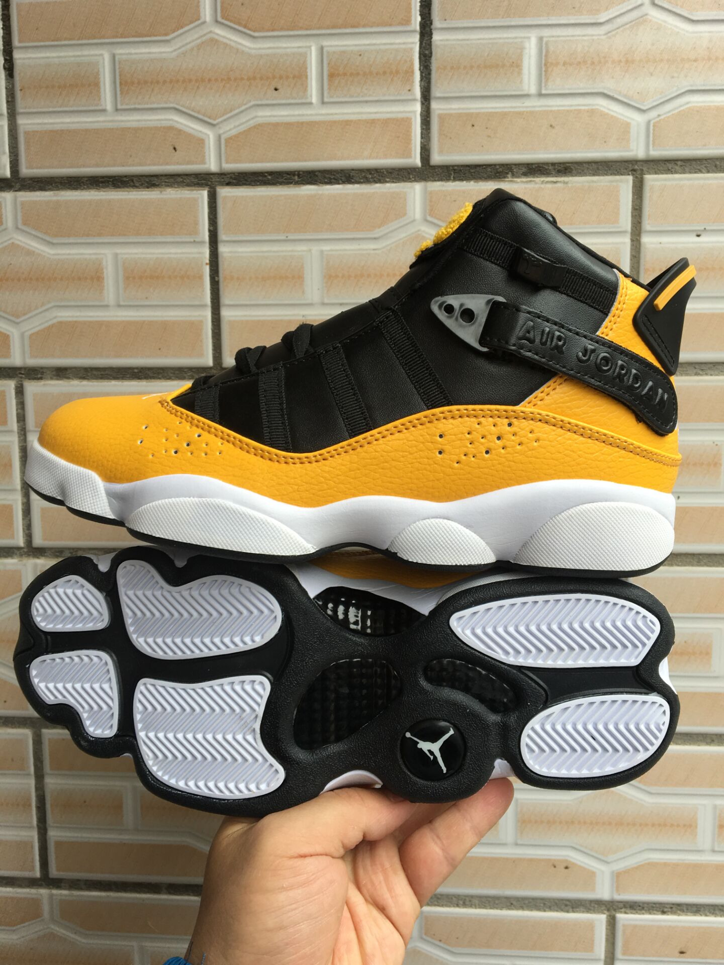 New Air Jordan Six Rings Black Yellow White Shoes